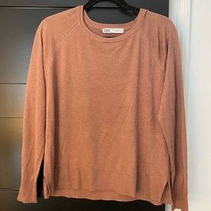 Zara light pink lightweight knit top